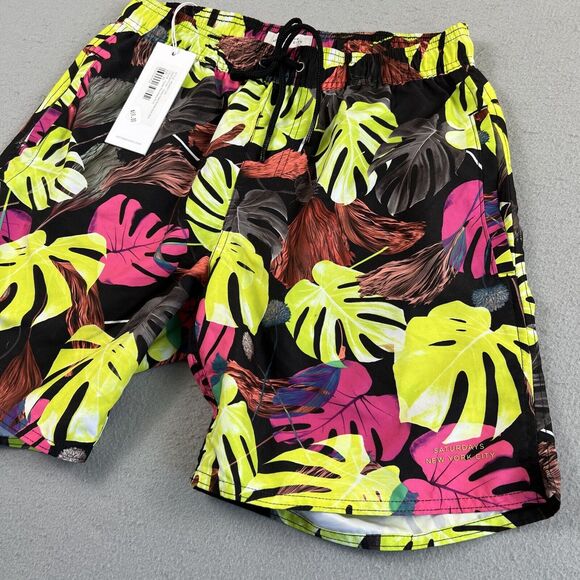 Saturdays NYC Timothy Hyper Monstera Print 7” Inseam Swim Short Men’s Size XS - Picture 6 of 16